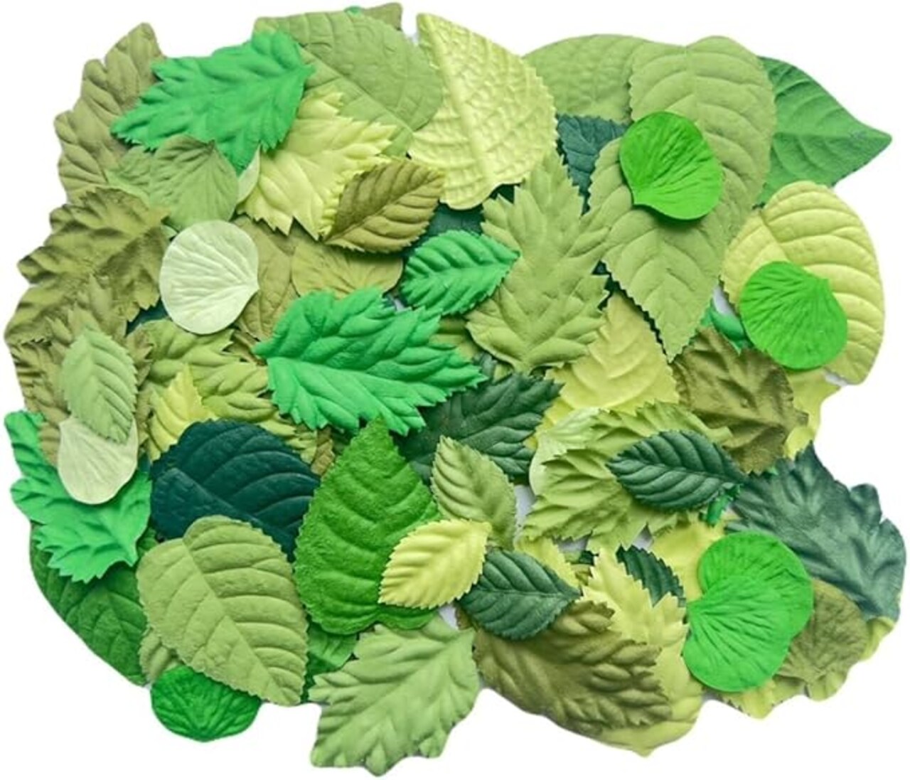 100 pcs Mlberry Paper Leaves Rose Leaves Sunflowers Leaves Hydrangea Leaves Lotus Leaves Scrapbooking Wedding DIY Craft Supplies Card (Mixed Green Leaves..)